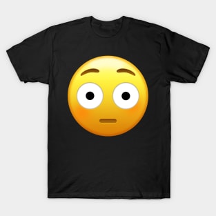 Flushed Face Emoji | Pop Art T-Shirt